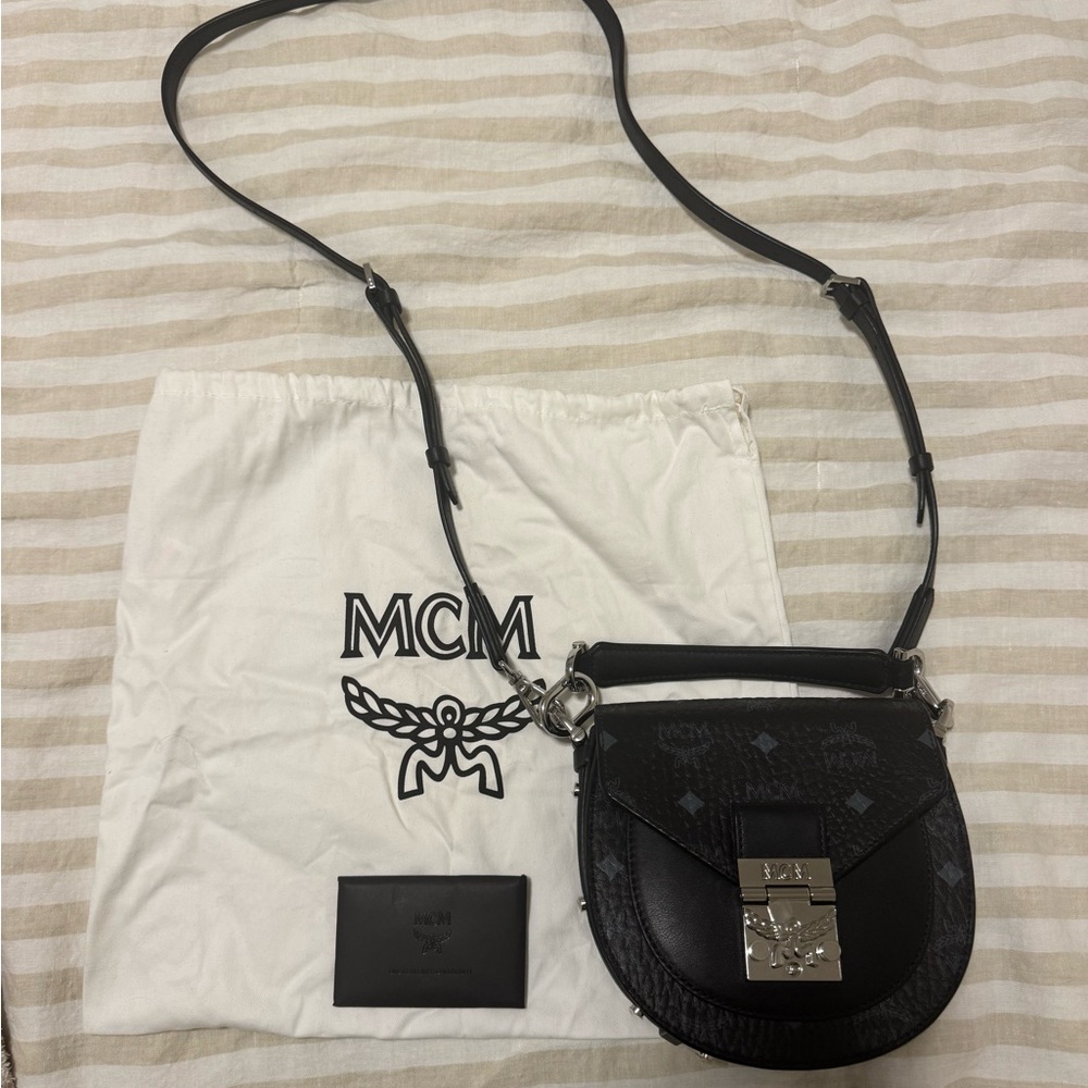 MCM (Black Visetos Patricia Mini Shoulder Bag)